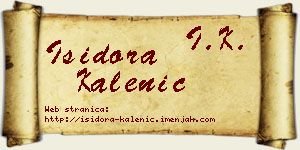 Isidora Kalenić vizit kartica
